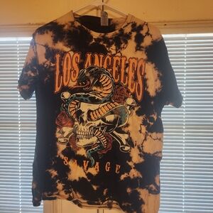 Los Angeles Savage T-shirt Tie Dye Snake Skull
